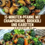 15-Minuten-Pfanne mit Champignons, Brokkoli und Karotten 21 Pinterest Hidden Image