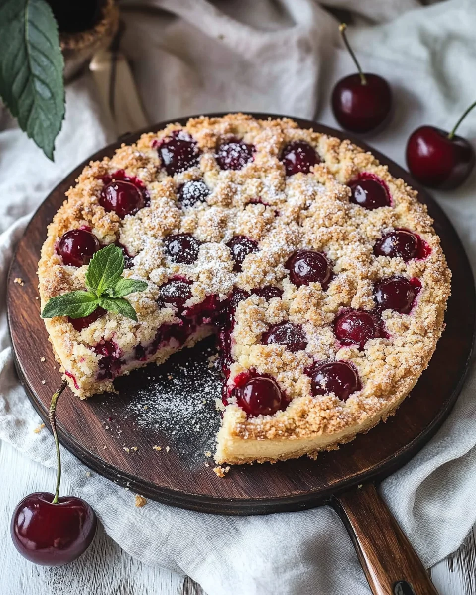 Einfacher und schneller Kirsch-Streusel-Kuchen