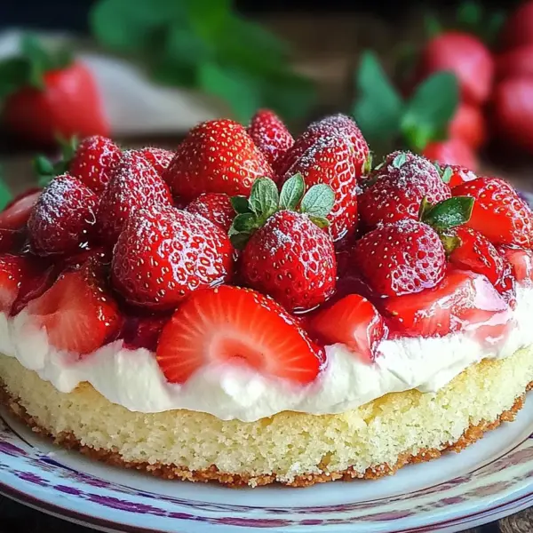 Erdbeerkuchen mit Schmand-Vanillecreme Rezept