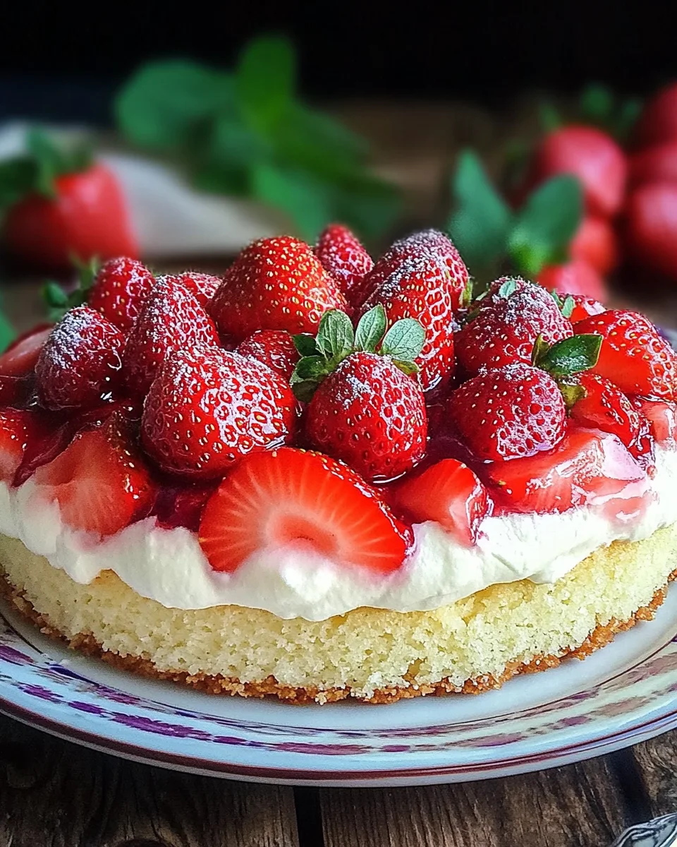 Erdbeerkuchen mit Schmand-Vanillecreme Rezept