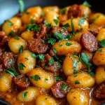 Gnocchi mit Chorizo und cremiger Harissa-Sauce
