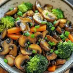 15-Minuten-Pfanne mit Champignons, Brokkoli und Karotten