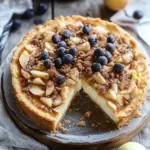 W&uuml;rziger Bratapfel-K&auml;sekuchen mit Zimtstreuseln