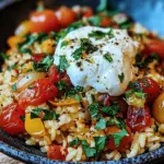 Mediterrane Reispfanne mit Burrata