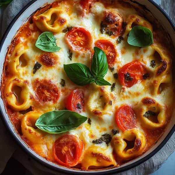 Tortelliniauflauf mit Tomate und Mozzarella