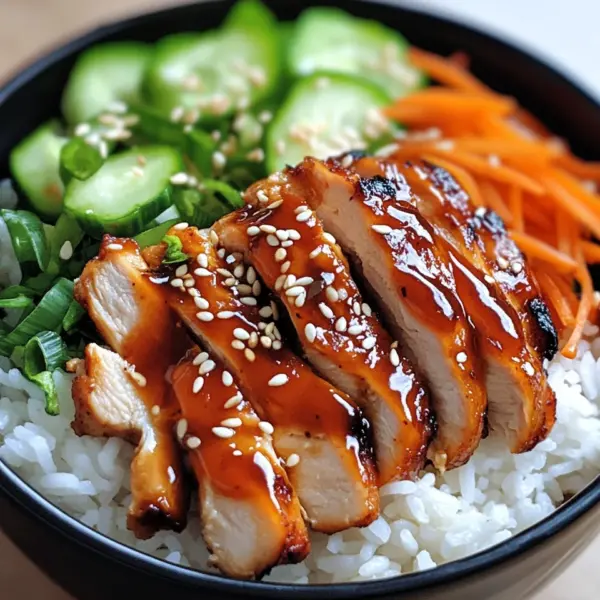 Koreanischer Reis Hähnchen Bowl