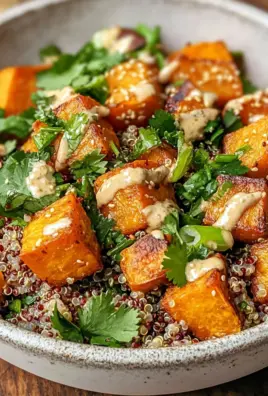 Gerösteter Süßkartoffel-Quinoa-Salat mit Sesam-Miso-Sauce 24 Gerösteter Süßkartoffel-Quinoa-Salat mit Sesam-Miso-Sauce
