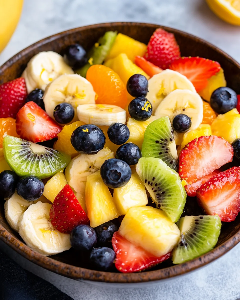 Obstsalat mit klassischem Dressing 19 Obstsalat