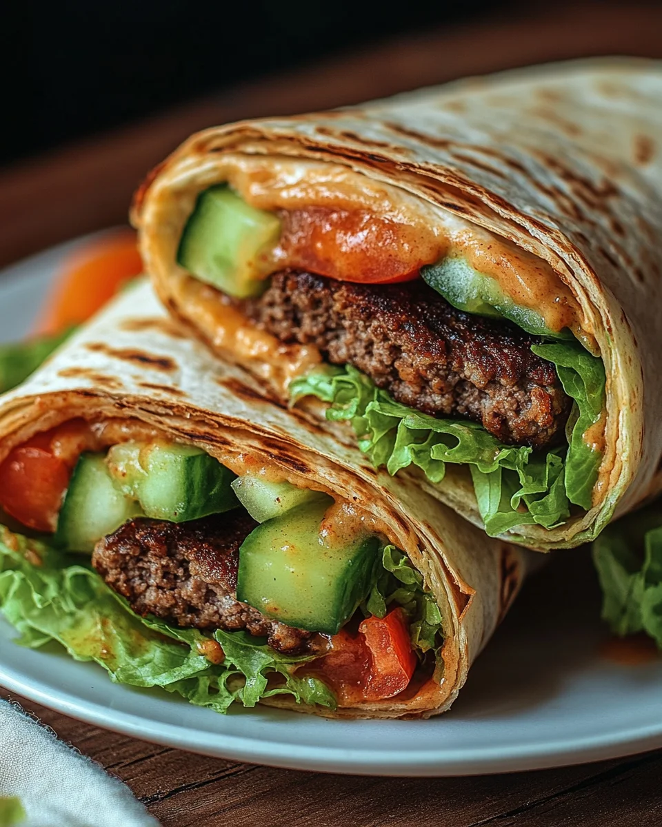 Kalorienarmer Burger-Wrap unter 250 Kalorien 26 Kalorienarmer