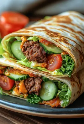 Kalorienarmer Burger-Wrap unter 250 Kalorien
