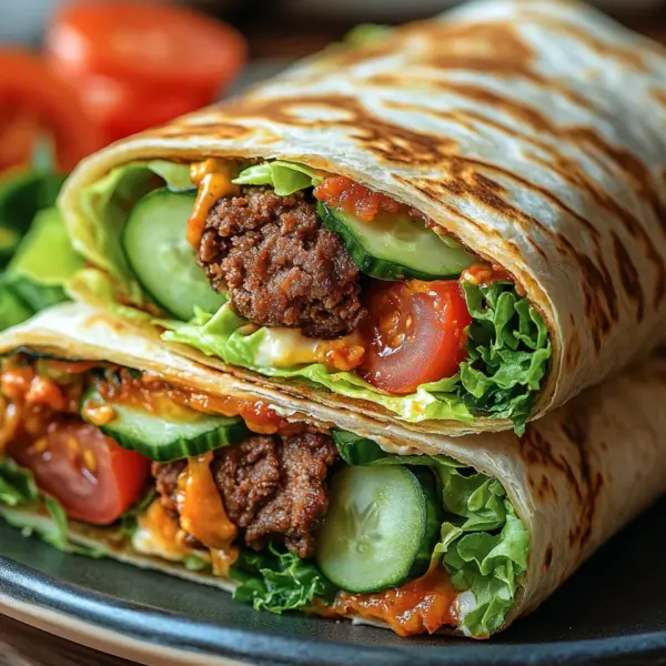 Kalorienarmer Burger-Wrap unter 250 Kalorien