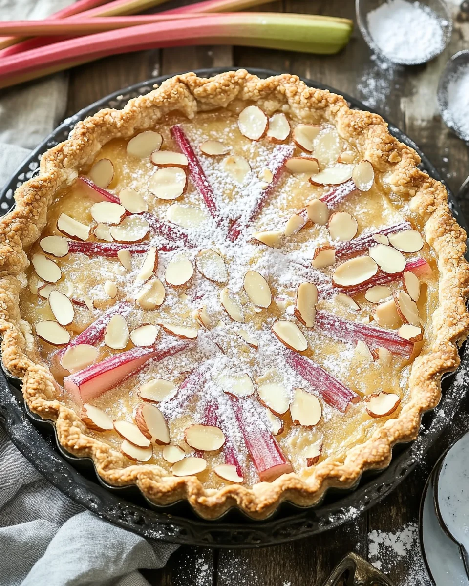 Rhabarber Tarte mit Mandelcreme - Rhabarber Frangipane Tarte 21 Rhabarber