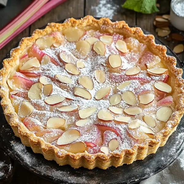 Rhabarber Tarte mit Mandelcreme - Rhabarber Frangipane Tarte