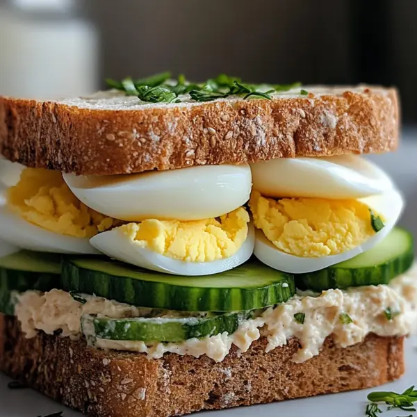 Thunfisch Sandwich mit Ei und Gurke