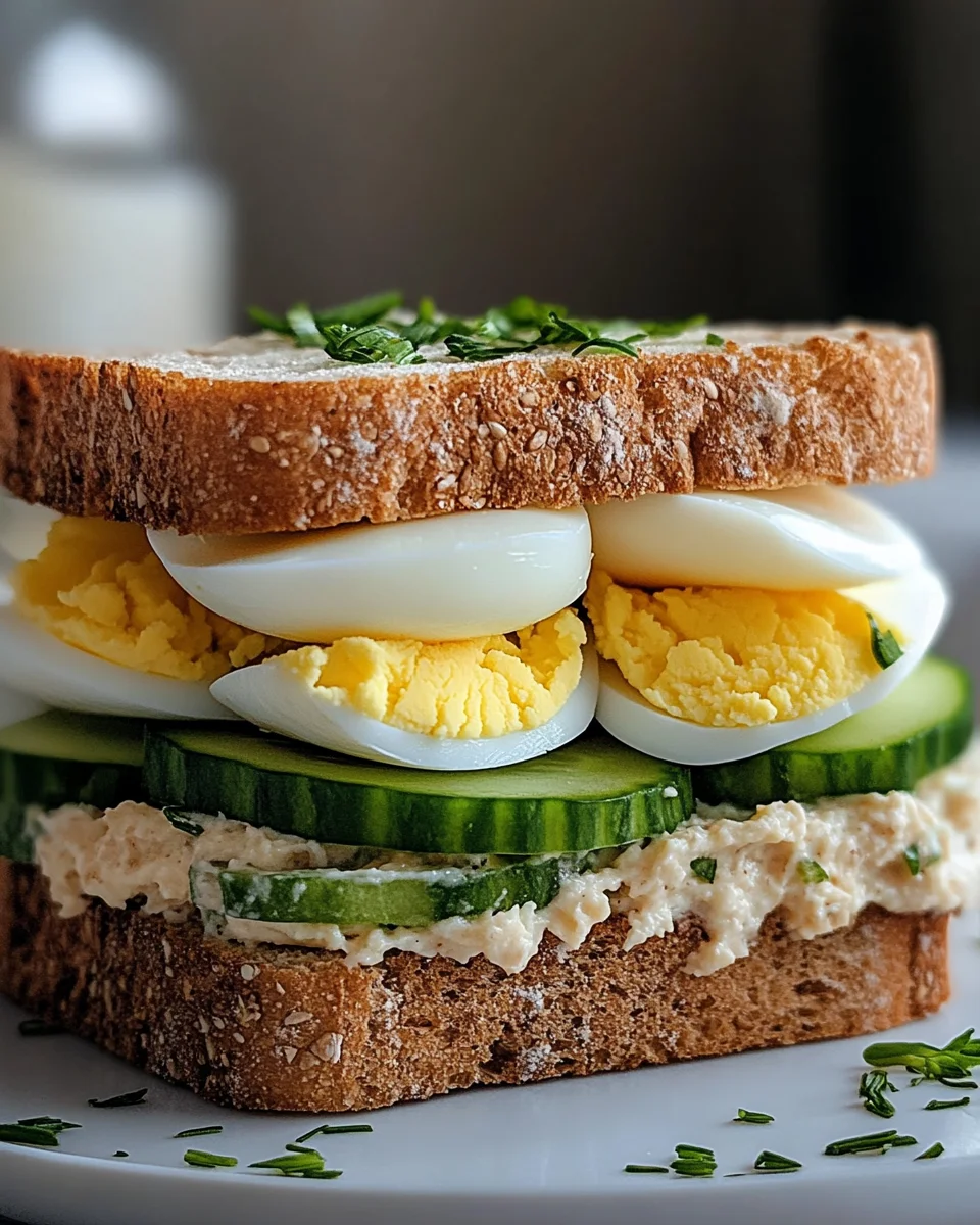 Thunfisch Sandwich mit Ei und Gurke