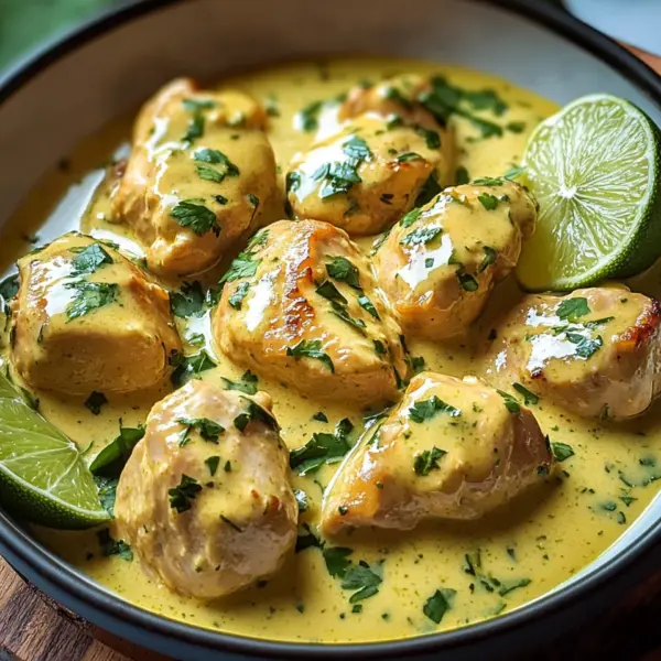 Zartes Hähnchen in Kokos-Limetten-Sauce