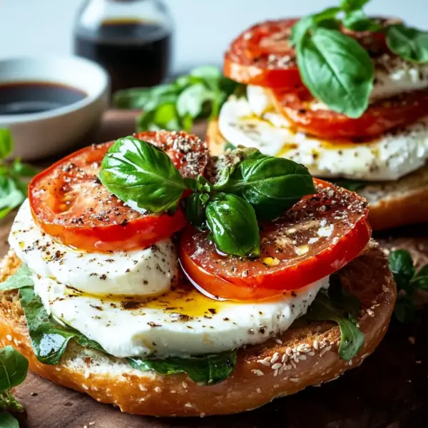 Bagel mit Tomate und Mozzarella