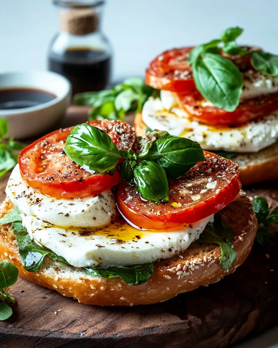 Bagel mit Tomate und Mozzarella