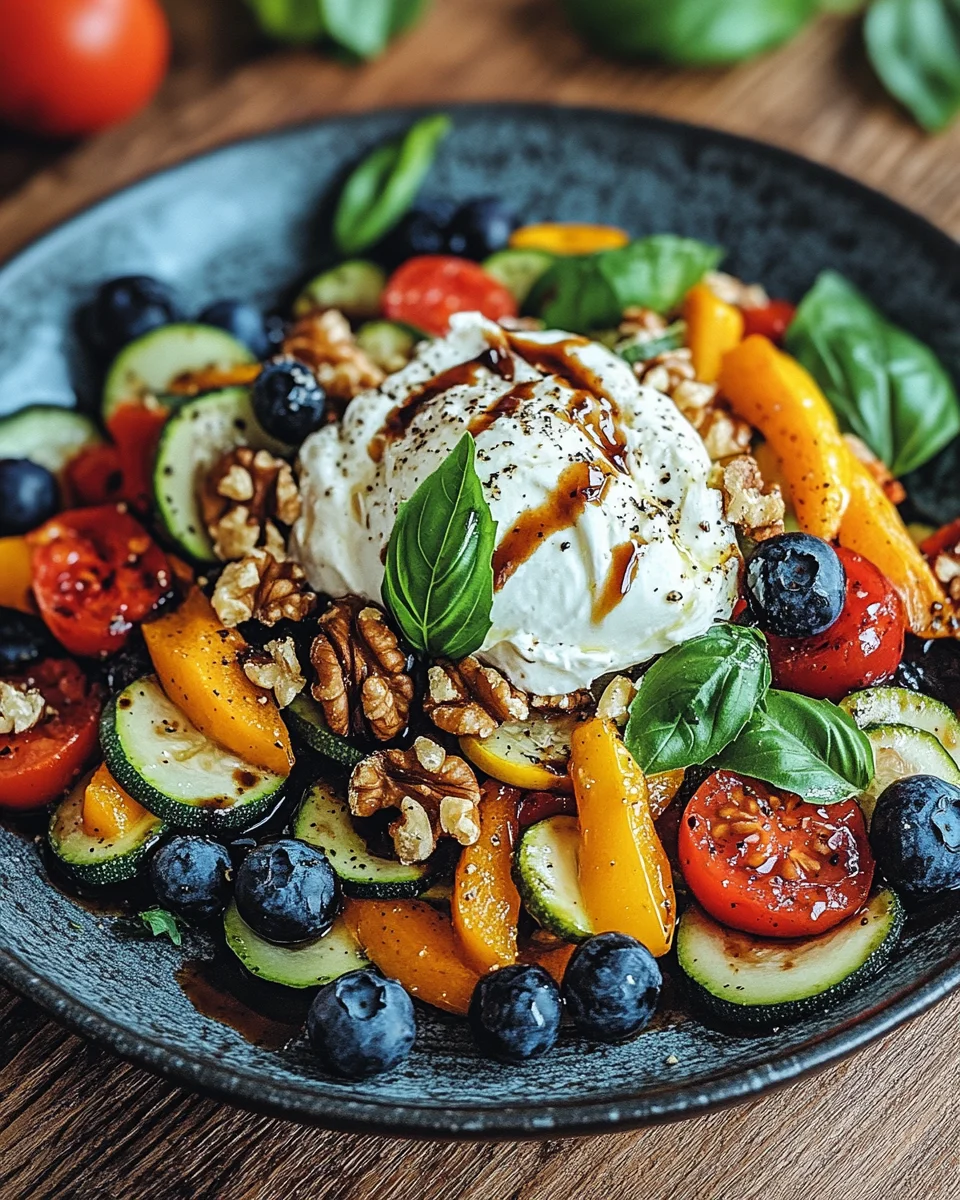 Burrata-Salat mit Ofengemüse und Blaubeeren 24 Burrata-Salat