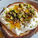 Burrata-Toast mit Pistazien und hei&szlig;em Honig