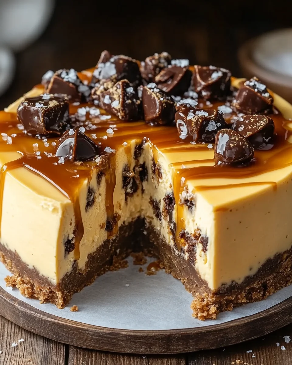 Cookie Dough Cheesecake mit Salted Caramel Swirl 33 Cookie