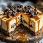 Cookie Dough Cheesecake mit Salted Caramel Swirl