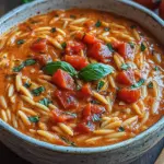 Creamy Vegan Tomato Orzo with Coconut Milk