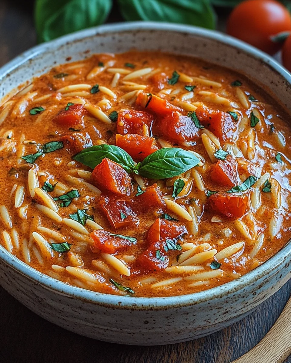 Creamy Vegan Tomato Orzo with Coconut Milk