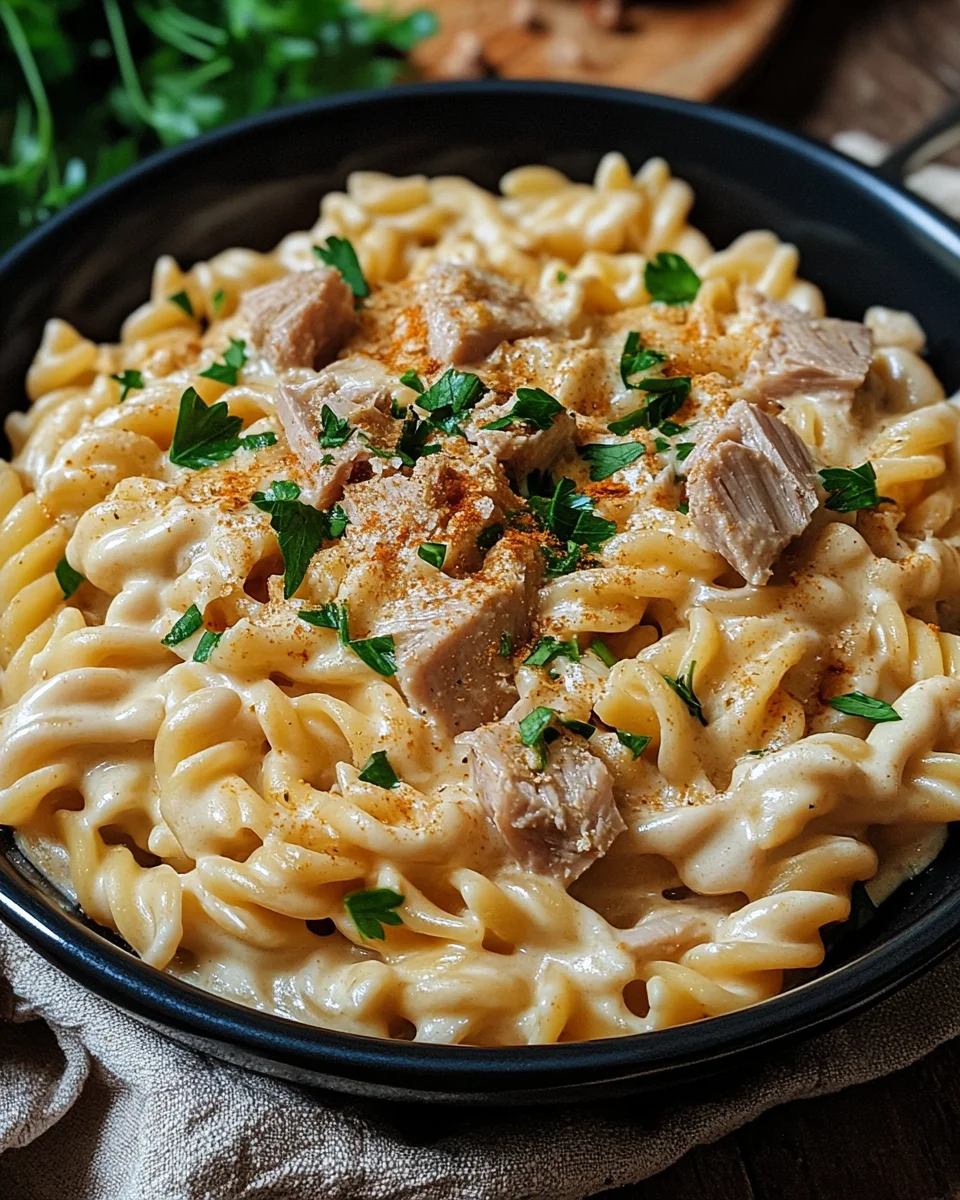 Cremige One Pot Pasta mit Thunfisch