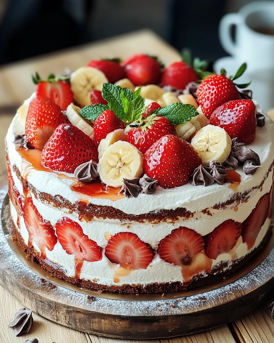 Erdbeer-Stracciatella-Bananen-Torte