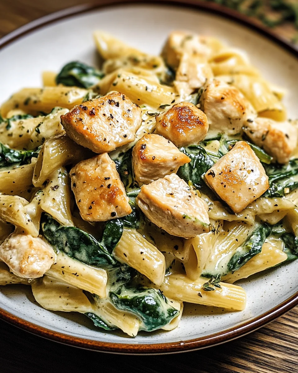Frischkäse Spinat Hähnchen Pasta 18 Frischkäse
