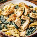 Frischk&auml;se Spinat H&auml;hnchen Pasta
