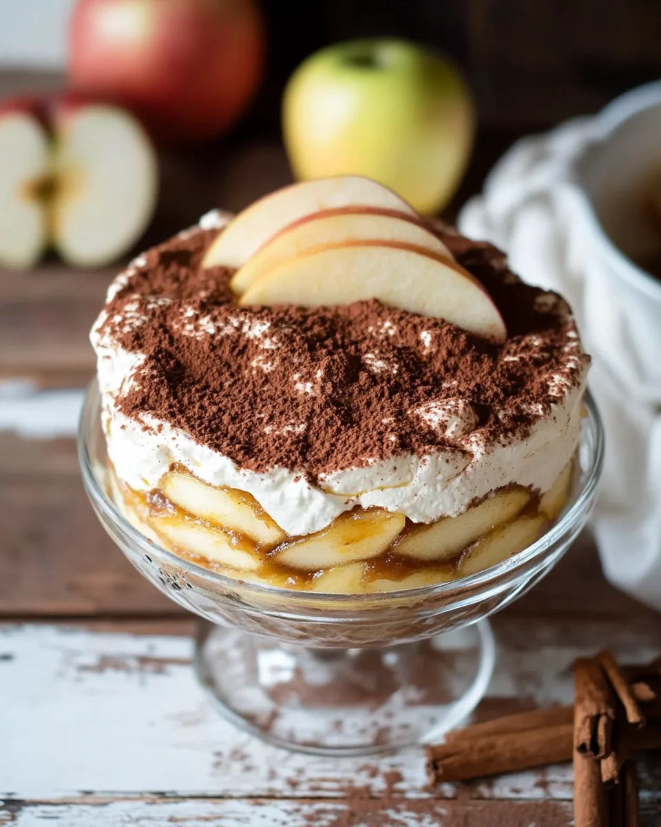 Fruchtiger Apfel Tiramisu ohne Ei - gelingsicheres und einfaches Rezept