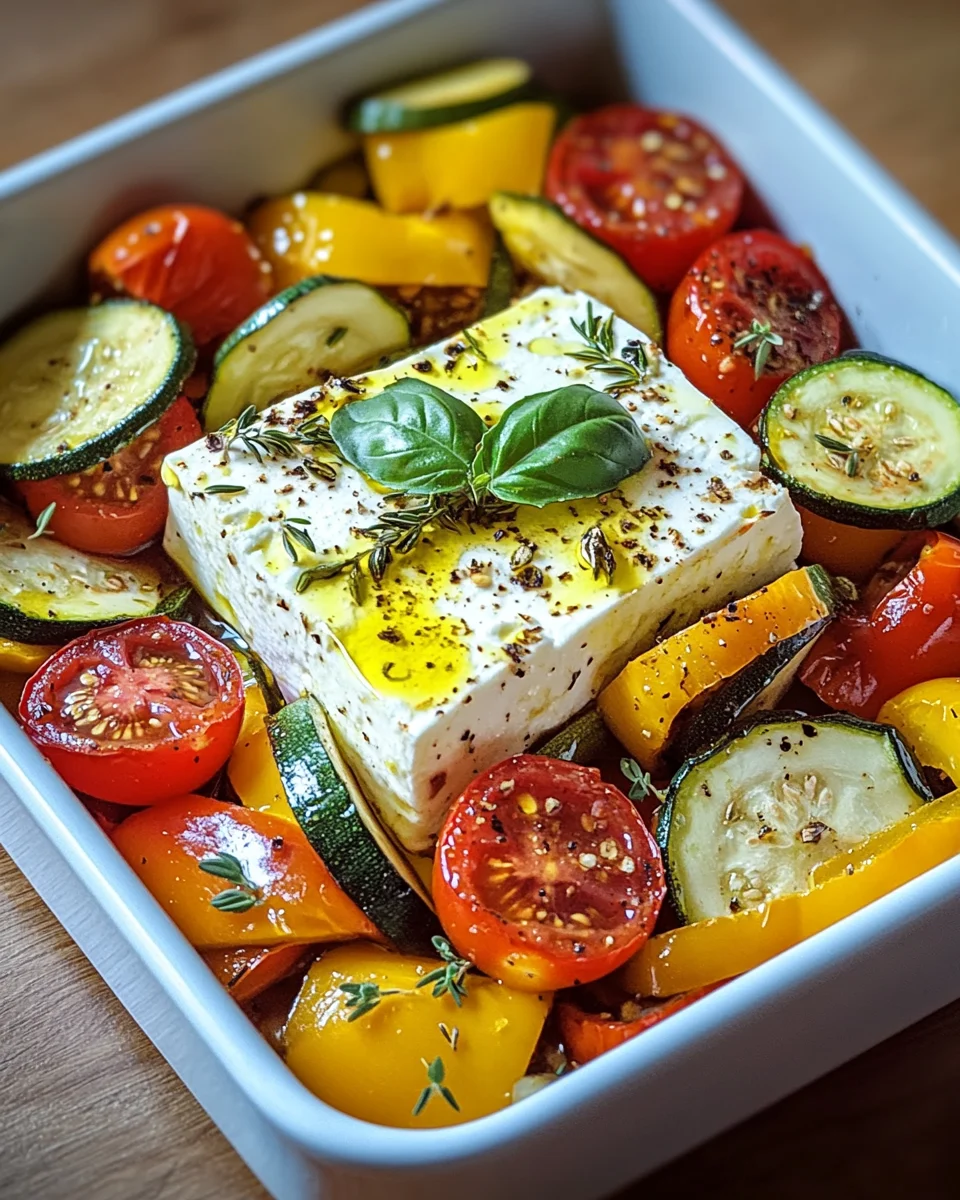 Gebackener Feta auf mediterranem Gem&uuml;se (Low Carb)