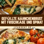 Gefüllte Hähnchenbrust mit Frischkäse und Spinat 17 Pinterest Hidden Image