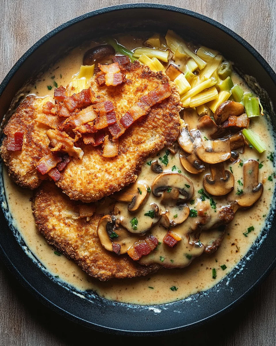 Geschmorte Schnitzelpfanne in köstlicher Jägersauce Rezept 29 Geschmorte
