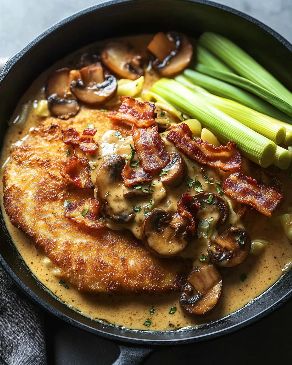 Geschmorte Schnitzelpfanne in köstlicher Jägersauce Rezept 31 Geschmorte Schnitzelpfanne in köstlicher Jägersauce Rezept