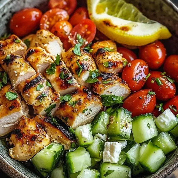 Griechische Hähnchen-Bowl