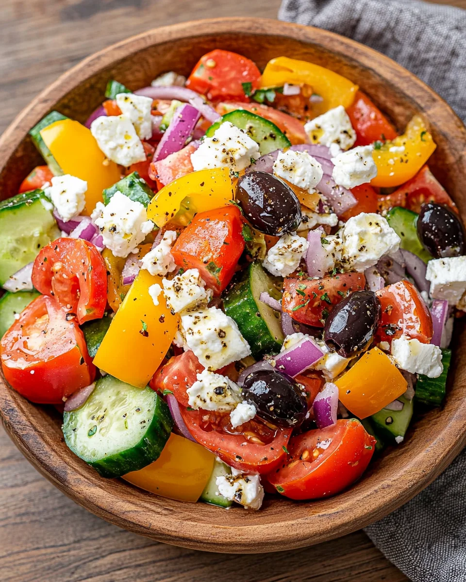 Griechischer Bauernsalat (einfaches Salat Rezept) 20 Griechischer