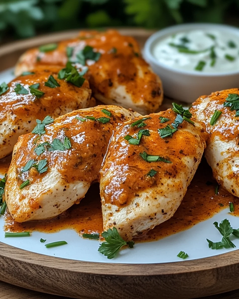 Hähnchenfilets mit einer Ajvar-Schmandsauce 18 Hähnchenfilets mit einer Ajvar-Schmandsauce