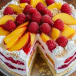 Himbeer-Pfirsich-Torte