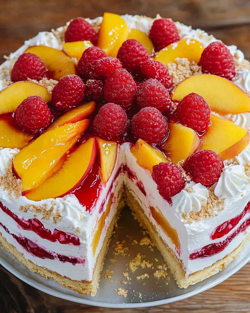 Himbeer-Pfirsich-Torte