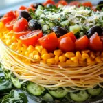 Italienischer Spaghetti-Schichtsalat