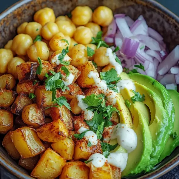 Kartoffel-Kichererbsen-Bowl