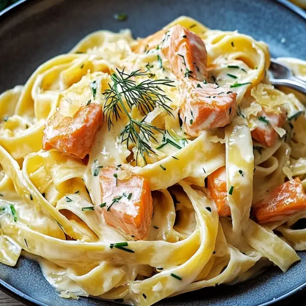 Lachs-Tagliatelle mit cremiger Zitronensoße