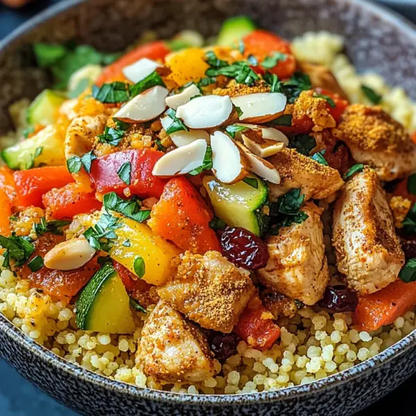Marokkanische Hühner-Couscous-Schüssel