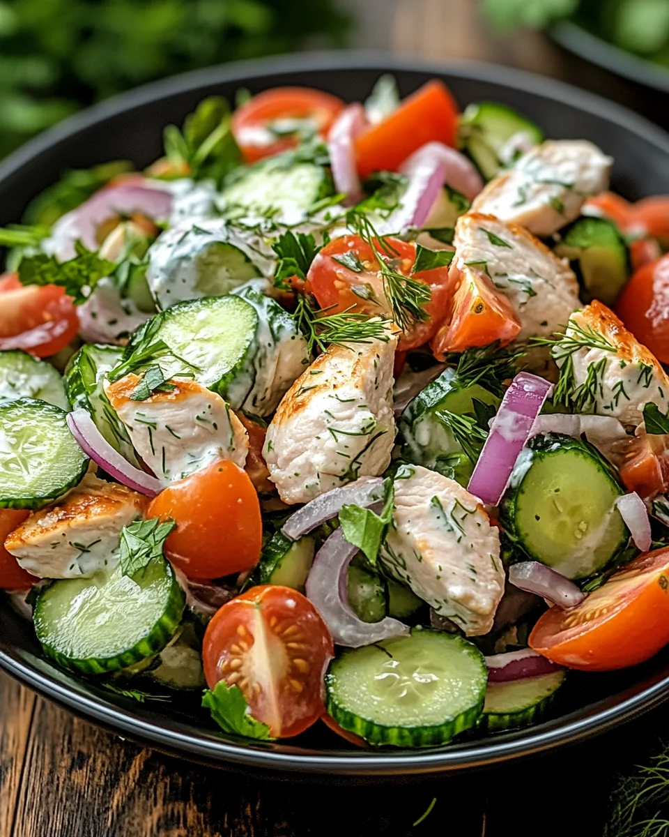Mediterrane Köstlichkeit Tzatziki Hähnchensalat 19 Mediterrane