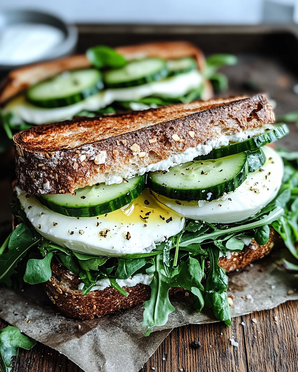 Mozzarella-Gurken-Sandwich