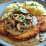 Naturschnitzel in Champignonrahmsauce