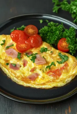 Omelette mit Schinken, Käse und Tomaten 22 Omelette mit Schinken, Käse und Tomaten